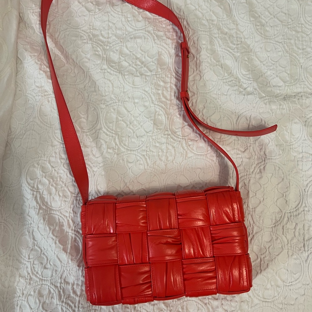 Bottega Veneta Red Quilted Leather Crossbody